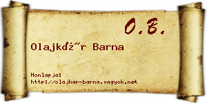 Olajkár Barna névjegykártya